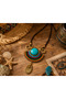 Authentic Azuriel Turquoise Stone Detailed Bead Embellished Women's Necklace - 3