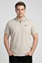 Men Regular Fit Short Sleeve Embroidered Logo Polo Shirt, Stone Grey