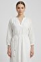 Women Eyelet Midi Dress, White - 2