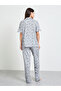 Grey Ruffle Seam Detail Sheep Print Shirt and Pyjama Set - 5