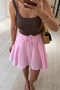 Asymmetrical Cut Pink Muslin Short Skirt with Flounces - 2