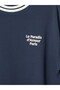 Lcw Vision Navy Blue Paris Printed Oversize Women's T-Shirt - 6