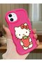 iPhone 12 Compatible Case Camera Protector Red Silicone Couple Phone Case Kitty Pattern