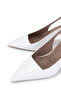 Women's Genuine Leather White Heeled Shoes - 3