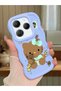 Infinix Hot 40 Compatible Case Camera Protector Blue Silicone Couple Phone Case Kitty Pattern