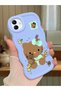 Samsung Galaxy M13 Compatible Case Camera Protector Blue Silicone Couple Phone Case Kitty Pattern