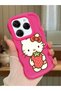Tecno Spark 20 Pro Compatible Case Camera Protector Red Silicone Couple Phone Case Kitty Pattern