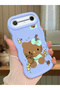 Tecno Pova Slim Compatible Case Camera Protector Blue Silicone Couple Phone Case Kitty Pattern