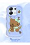 Redmi Note 13 4g Compatible Case with Camera Protector Blue Silicone Couple Phone Case Kitty Pattern - 2