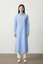 Santi Comfortable Fit Slit Detailed Buttoned Long Sleeve Tunic Women's Shirt & Hijab Shirt - Bluewhite - 4