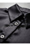 Satin Look Retro Model Loose Short Sleeve Shirt for Women Shiny Black - 5