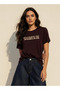 Cotton T-shirt with Slogan Print