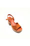 Tan Suede Women's Platform Heeled Sandals – Genuine Leather Lined Casual and Stylish Summer Shoes - 4