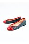 Women's Genuine Leather Ballerinas Navy Blue - 4