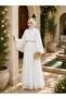 Flower-Patterned Lace Dress with Double Layered Veil and Gold Chain Belt.. 2 Pieces of Lace Poncho