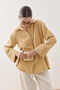 Multi-Button Striped Textured Shirt Yellow - 6