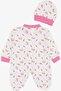 Baby Girl Booties Jumpsuit Floral Pattern 0-3 Months-6 Months, Ecru - 2