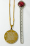 3.5 cm Plate Gold Color Double Sided Celcelutiye Vefki Embroidered 60 cm Bar Thick Doc Chain 316L Stainless Steel Necklace - 4