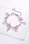 Pink Beaded Butterfly Star Charm Women's Bracelet - 2