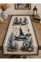 Mediterranean Inspired Marine Sea Themed Anchor and Sailboat Patterned Digital Printed Set of 4 Throw Pillow Covers + Gift Table Runner - 6
