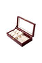 6-Watch and 3-Glasses Compartment Leather Organizer Box with Glass Lid |   Watch and Glasses Storage Box - 4