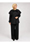 Women's Black Shirt Tunic with Epaulet Accessories