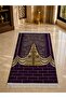 Kaaba Gate Patterned Micro Chenille Prayer Mat |   Gold Leaf Detailed |   Burma Tasseled |   Luxurious Velvet Textured Prayer Mat |   Premium Quality |   Hajj Umrah Gift |   Dowry Prayer Rug - 3