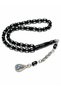 Ankle Length Vermeil Capsule Cut Powder Amber Prayer Beads Silver Color with Tassels - 2