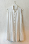 White Shirt Collar Sleeveless Buttoned Skirt Ruffled Casual Muslin Woven Dress 105 65 - 2