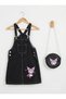 Kuromi̇ Character Girls' Black Jeans with Pouch and Bag