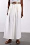 White Belted Linen Blend Trousers 51405 - 6