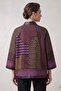 Mosaic Patterned Genuine Leather Embellished Jacket - 3
