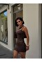 Women's Baguette Stone Strap Mini Dress