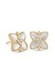 White Pearlescent Violet Steel Earrings - Tarnish-Resistant Gold Design - Comes with Special Gift Box - 5