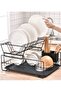 2 Layer Tier Kitchen Over The Sink Accessories Dish Organizer Storage Rack Plate Holder With Drip Tray - 4
