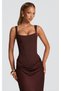 Long Dress with Draped Skirt and Corseted Top - 3