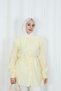 Baby Collar Lace Detailed Lace-Up Tunic Hnt2133 Yellow - 5