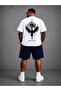 Men's Large Size Oversize Printed Shorts Set 100% Cotton 2-Piece Set Casual Sports Combination