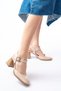 Zri̇n-40450 Premium Beige Patent Leather Daily Open-Back Heeled Shoes 8 cm - 4