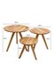 Modern Nesting Coffee Table Set of 3 Wooden Round Side Tables, Space Saving Scandinavian Design, Durable Solid Wood Legs, Multi Purpose Living Room Furniture for Home, Office, Bedroom and - 6