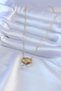 316L Steel Gold Color Lotus Model Zircon Stone Women's Necklace - 2