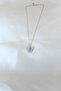 Gold Color Plated Ice Blue Color Pearlescent Butterfly Necklace - 2