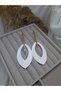 Geometric Matte Dangle Leaf Earrings - 2