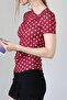 Women's Micro Digital Gathered Detailed Asymmetrical Collar Blouse - 6