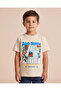 Boys Beige Zoo Town Print T-Shirt