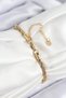 316L Steel Evil Eye Bead Model Twisted Chain Gold Color Women's Bracelet - 2