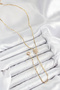 Brass Zircon Stone Crushed Chain Pole Star Model Gold Color Y Necklace - 2