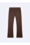 High Waist Wide Leg Brown Leggings - 4