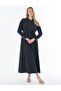 Shirt Collar Modal Dress Black