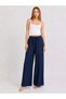 Women's Wide Leg Palazzo Battal Plus Size Elastic Waist Cotton Slim Fit Jean - 2